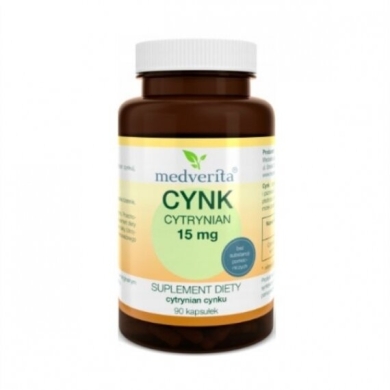 Medverita Cynk cytrynian 15 mg 90 kapsułek