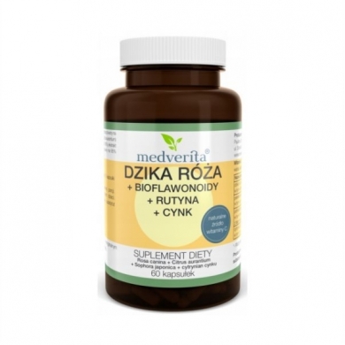 Medverita Dzika Róża + bioflawonoidy + rutyna + cynk 60 kapsułek