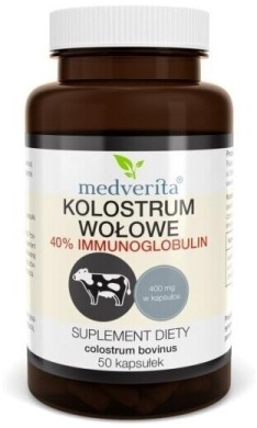 Medverita Kolostrum wołowe 400 mg 50 kapsułek