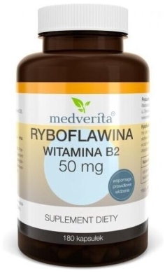 Medverita Ryboflawina Witamina B2 50 mg 180 kapsułek