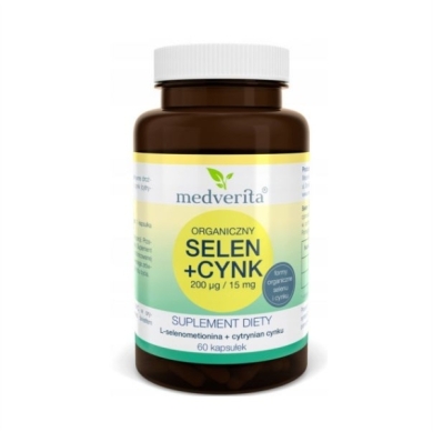 Medverita Selen 200 mcg + Cynk 15 mg 60 kapsułek