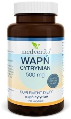 Medverita Wapń Cytrynian 500 mg 60 kapsułek