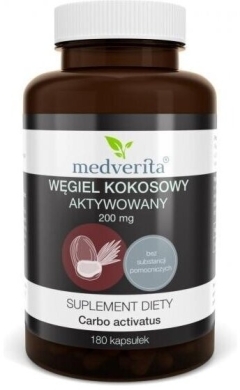 Medverita Węgiel kokosowy aktywny 200 mg 180 kapsułek