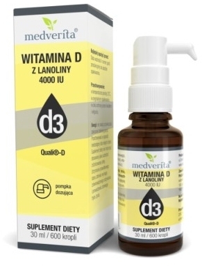 Medverita Witamina D 4000 IU z Lanoliny 30 ml/ 600 kropli