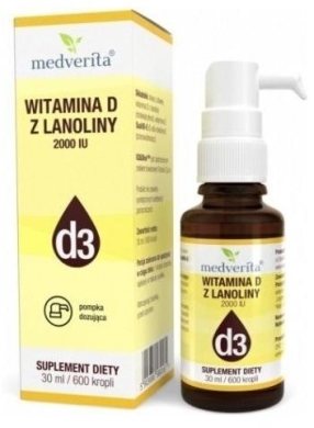 Medverita Witamina D z Lanoliny 600 kropli 30 ml