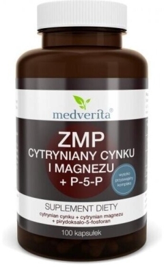 Medverita ZMP cytryniany cynku i magnezu + P-5-P 100 kapsułek