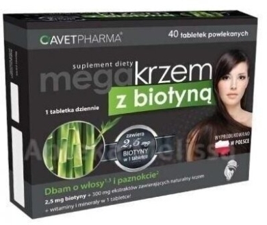 Mega Krzem z biotyną AVET PHARMA 40 tabletek