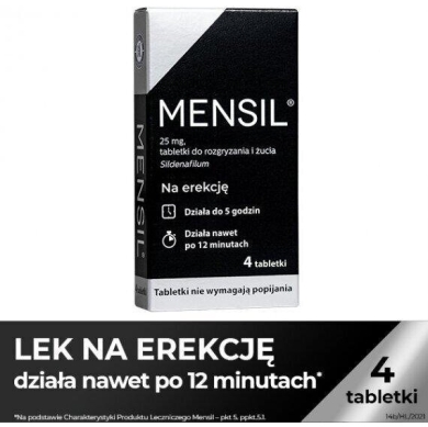 Mensil 25 mg 4 tabletki do rozgryzania i żucia