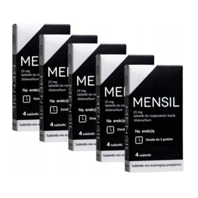 Mensil 25 mg 4 tabletki do rozgryzania i żucia Wielopak x5