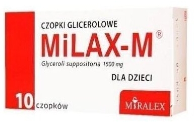MiLAX-M Czopki glicerolowe dla dzieci 10 sztuk