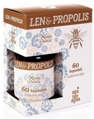 Miody Polskie Len mielony  & Propolis 60 kapsułek