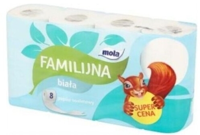 Mola Familijna papier toaletowy biały 1op. 8 sztuk