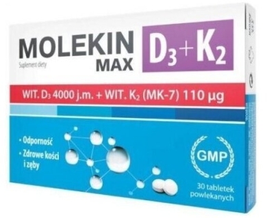 Molekin D3 4000 j.m. + K2 MAX 30 tabletek