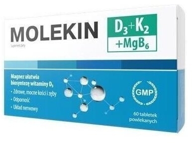 Molekin D3 + K2 + Mg B6 60 tabletek