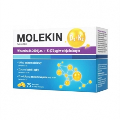Molekin D3+K2 w oleju lnianym 75 kapsułek