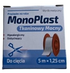 MonoPlast Przylepiec Mocny 5m x 1,25 cm tkaninowy 1 sztuka