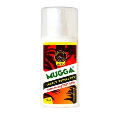 Mugga Spray 9,5% DEET 75 ml + Mugga Spray 50% STRONG DEET 75 ml + Mugga balsam kojacy po ukąszeniu 50 ml