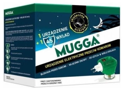 Mugga urządzenie elektryczne przeciw komarom + wkład 45 nocy 35 ml