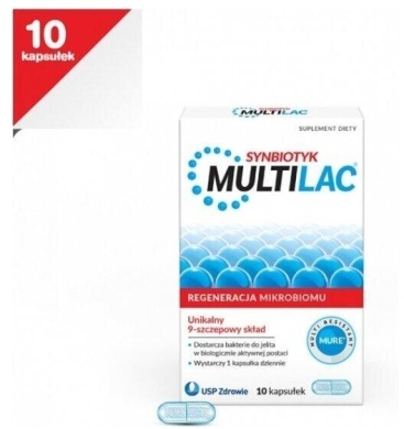 Multilac Synbiotyk (Probiotyk + Prebiotyk) 10 kapsułek