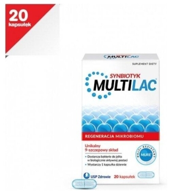 Multilac Synbiotyk (Probiotyk + Prebiotyk) 20 kapsułek