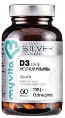 MyVita SILVER Naturalna witamina D3 FORTE 2000 j.m. 60 kapsułek