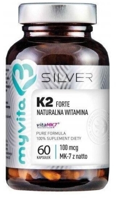 MyVita SILVER Naturalna witamina K2 MK-7 FORTE 100 mcg 60 kapsułek