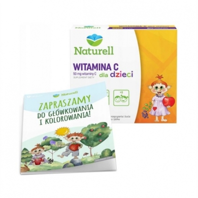 NATURELL Witamina C dla dzieci 60 tabletek + Kolorowanka dla dzieci Naturell 1 sztuka