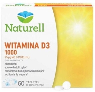 NATURELL Witamina D3 1000 60 tabletek