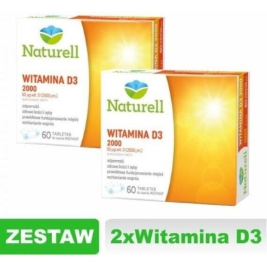 NATURELL Witamina D3 2000 60 tabletek Zestaw: 2x60 tabletek