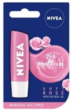 NIVEA pomadka ochronna soft rose 4,8g