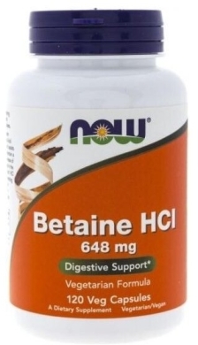 NOW FOODS Betaina HCL 648 mg 120 kapsułek