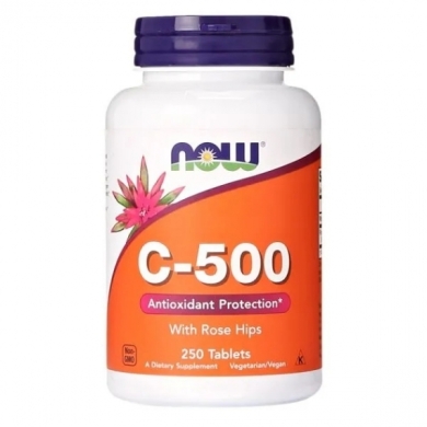 NOW FOODS C-500 z dziką różą 250 tabletek