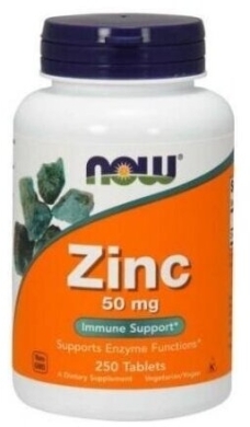 NOW FOODS Cynk 50 mg 250 tabletek