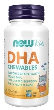 NOW FOODS DHA 100 mg dla dzieci 60 żelek