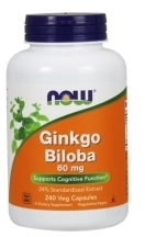 NOW FOODS Ginkgo Biloba 60 mg 240 kapsułek