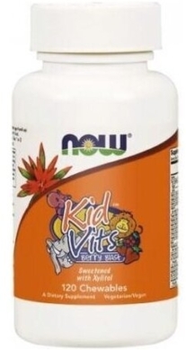 NOW FOODS KIDS VITS Witaminy dla dzieci o smaku jagodowym 120 pastylek