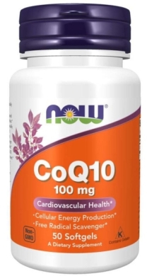 NOW FOODS Koenzym Q10 100 mg + witamina E 50 kapsułek