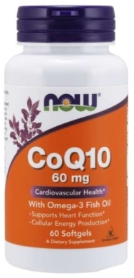 NOW FOODS Koenzym Q10 60 mg + Omega 3 60 kapsułek