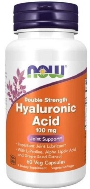 NOW FOODS Kwas hialuronowy + L-prolina 100 mg 60 kapsułek