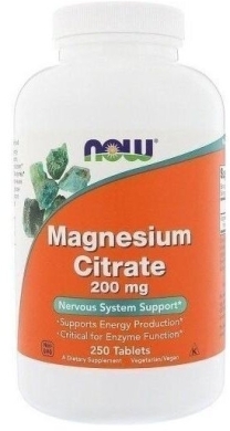 NOW FOODS Magnesium citrate 200 mg 250 tabletek