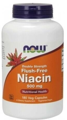 NOW FOODS Niacyna Flush Free 250 mg 180 kapsułek