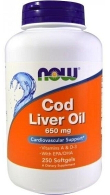 NOW FOODS Tran 650 mg 250 kapsułek