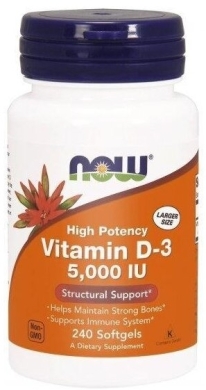 NOW FOODS Witamina D-3 5000 IU 240 kapsułek