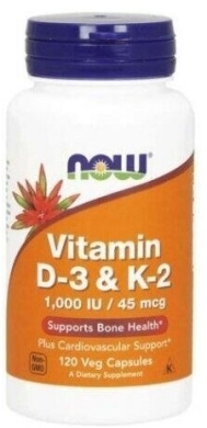 NOW FOODS Witamina D3 K2 1000UI 120 kapsułek