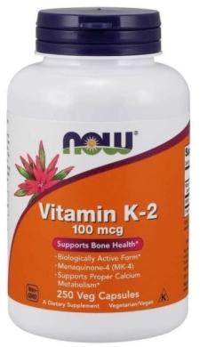 NOW FOODS Witamina K-2 100 mcg + Lucerna 300 mg 250 kapsułek
