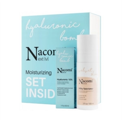 Nacomi Next LVL Zestaw Moisturizing serum hialuronowe 30 ml + tonik mleczny nawilżający 100 ml