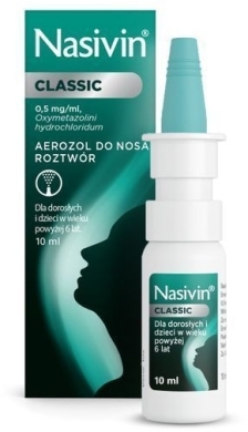 Nasivin CLASSIC 0,5 mg/ml aerozol do nosa 10 ml