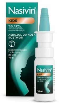 Nasivin KIDS 0,25 mg/ml aerozol do nosa 10 ml