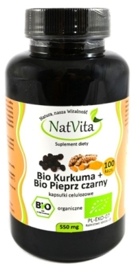 NatVita Bio Kurkuma+ Bio Pieprz czarny 550 mg 100 kapsułek