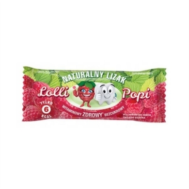 Naturalny Lizak Lolli Popi smak malinowy 1 sztuka
